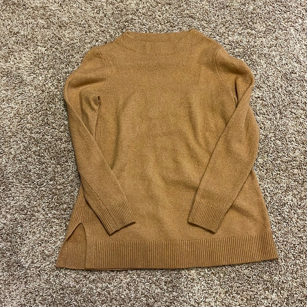 Loft mock neck sweater with side slit detail